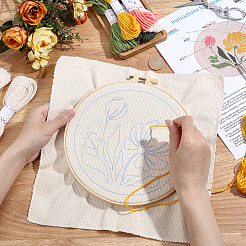 Flower Pattern Punch Embroidery Starter Kits&nbsp;DIY-WH20007-743A