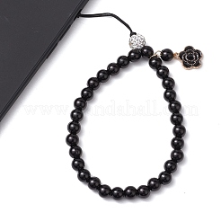 ABS Plastic Imitation Pearl with Rhinestone Beadeed Mobile Straps&nbsp;HJEW-JM02349