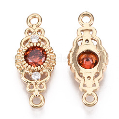 Brass Micro Pave Cubic Zirconia Links Connectors&nbsp;KK-R111-001-A01