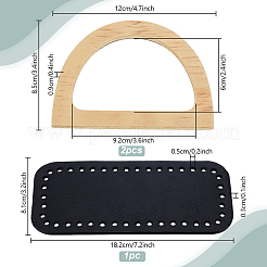 2Pcs Wood D Shaped Handles Replacement&nbsp;DIY-PH0030-01B