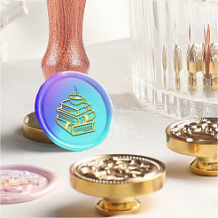 Brass Wax Seal Stamp with Handle&nbsp;AJEW-WH0184-1025