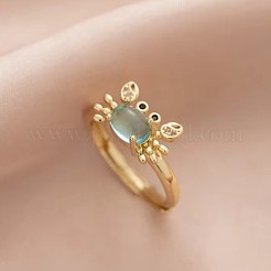 Brass Micro Pave Cubic Zirconia Adjustable Finger Rings&nbsp;FS-WGE54F5-02