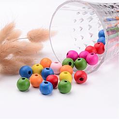 Dyed Natural Wood Beads&nbsp;X-WOOD-R249-045