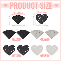 24Pcs 4 Styles PU Leather Fan/Heart Bookmarks&nbsp;AJEW-TA0002-55