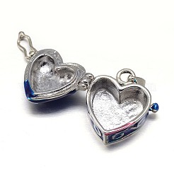 Enamel Heart Rack Plating Brass Prayer Box Pendants&nbsp;KK-L101-02C