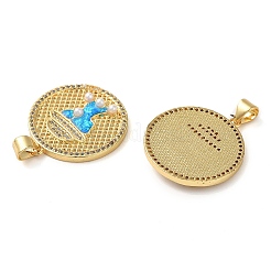 Rack Plating Brass Micro Pave Cubic Zirconia Pendants&nbsp;KK-P268-07G