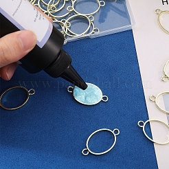 32Pcs Alloy Oval Open Back Bezel Connector Charms&nbsp;FIND-CA0011-77LG