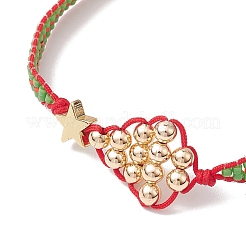 Christmas Tree Brass & MIYUKI Glass Seed Beads Braided Bead Bracelets&nbsp;BJEW-MZ00089