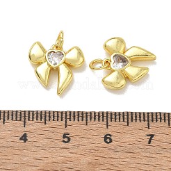 Brass Micro Pave Clear Cubic Zirconia Charms&nbsp;CU-CBA6E4E-13G