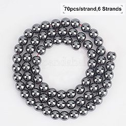 Non-magnetic Synthetic Hematite Beads Strands&nbsp;G-OC0001-65-6mm