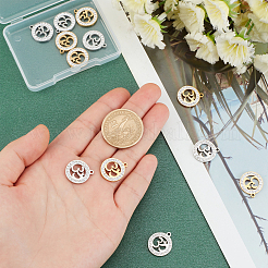 12Pcs 2 Colors 201 Stainless Steel Pendants&nbsp;STAS-UN0031-35