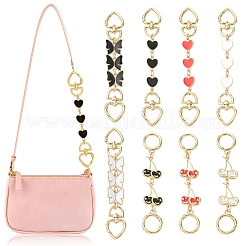 2Pcs 2 Styles Alloy Enamel Heart Butterfly Link Chain Bag Extender Chains&nbsp;FIND-YW0008-10A