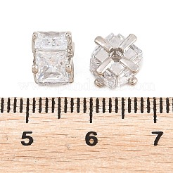 Brass Clear Cubic Zirconia Beads&nbsp;KK-B186-21B-P