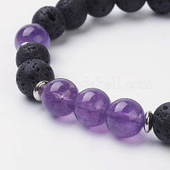 Natural Amethyst Stretch Bracelets&nbsp;X-BJEW-JB02754-04
