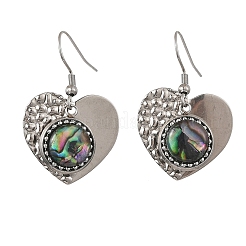 Paua Shell and 304 Stainless Steel Dangle Earrings&nbsp;EJEW-JE07471-02