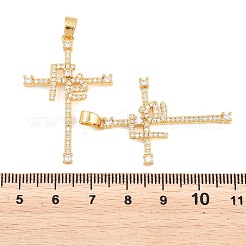 Easter Brass Micro Pave Clear Cubic Zirconia Pendants&nbsp;ZIRC-F148-14H-G