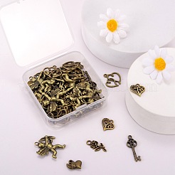 60Pcs 6 Style Tibetan Style Alloy Pendants&nbsp;FIND-LS0001-32AB