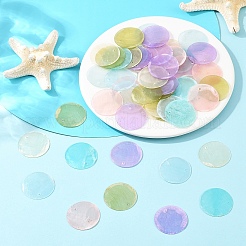 60Pcs 6 Colors Spray Painted Natural Capiz Shell Pendants&nbsp;BSHE-YW0001-18