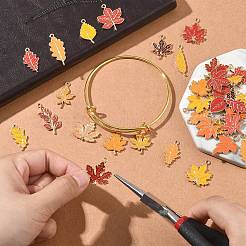 50Pcs 25 Styles Autumn Theme Alloy Enamel Pendants&nbsp;ENAM-CJ0006-65