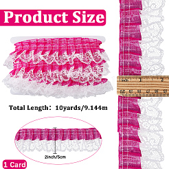 10 Yards Double Layer Polyester Organza Pleated Lace Trim Ribbons&nbsp;SRIB-GF0001-70