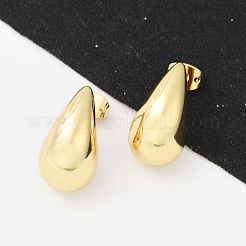 Rack Plating Brass Teardrop Stud Earrings&nbsp;X-EJEW-R150-05G