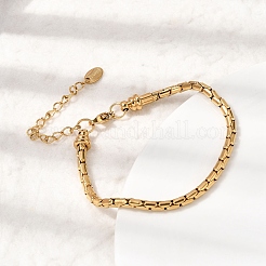 304 Stainless Steel Boston Link Chains Bracelets for Women&nbsp;BJEW-A158-02F-G