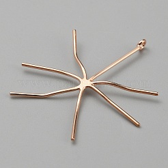 925 Sterling Silver 6 Claw Prongs Pendant Blank Cabochon Settings&nbsp;STER-WH0005-10RG
