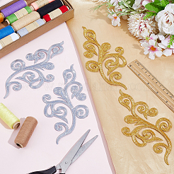 8 Pairs Ethnic Style Flower Pattern Computerized Embroidery Appliques&nbsp;PATC-GF0001-84C
