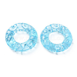 Transparent Handmade Bumpy Lampwork Linking Rings&nbsp;LAMP-T017-12B