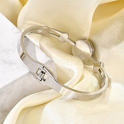 304 Stainless Steel Hinged Bangles for Women&nbsp;BJEW-F474-38P