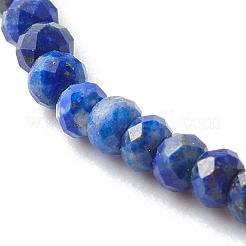 Faceted Rondelle Natural Lapis Lazuli Bead Stretch Bracelets&nbsp;BJEW-JB06383-08