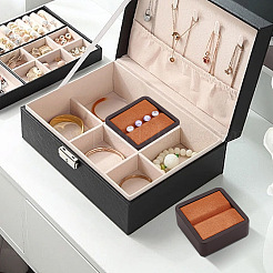 Square Imitation Leather with Fibre Cloth Loose Diamond Jewelry Display Case&nbsp;ODIS-WH0038-23A