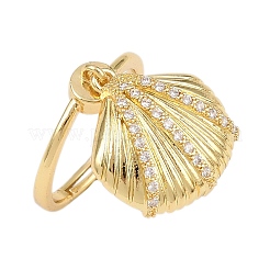 Brass Micro Pave Cubic Zirconia Finger Rings&nbsp;LS-RJEW-C145-05B-G