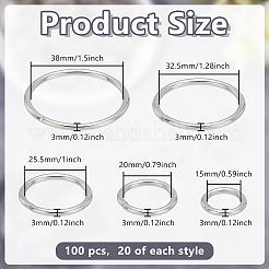 100Pcs 5 Styles Iron Linking Ring&nbsp;IFIN-GO0001-04