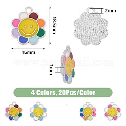 80Pcs 4 Colors  Alloy Enamel Charms&nbsp;FIND-DC0003-44