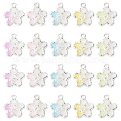 30Pcs 5 Colors Alloy Rhinestone Pendants&nbsp;RB-TA0001-37