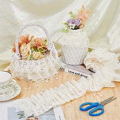 Three Layer Polyester Pleated Lace Trim&nbsp;OCOR-WH0088-18B