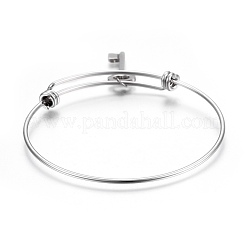 Tarnish Resistant 304 Stainless Steel Charm Bangles&nbsp;BJEW-F357-02P