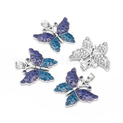 Antique Silver Plated Alloy Pendants&nbsp;ENAM-L030-M01-AS