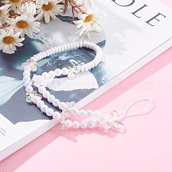Transparent Acrylic Beaded Mobile Straps&nbsp;HJEW-JM00421