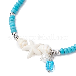 2Pcs 2 Colors Trumpet Shell Beads Charm Bracelets&nbsp;BJEW-JB12374