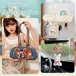 20Pcs 5 Colors Cute Plush PP Cotton Rabbit Doll Pendant Decorations&nbsp;AJEW-BC0008-23