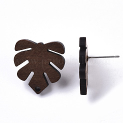 Tropical Theme Walnut Wood Stud Earring Findings&nbsp;X-MAK-N033-001