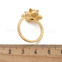 Brass Micro Pave Clear Cubic Zirconia Finger Rings for Women&nbsp;RJEW-U041-08G