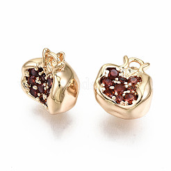 Brass Micro Pave Chocolate Cubic Zirconia Charms&nbsp;X-KK-S360-047-NF