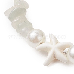 Starfish Synthetic Turquoise & Natural Moonstone Chip Beaded Bracelets for Women&nbsp;BJEW-JB11264-02