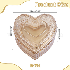 Embossed Heart Transparent Glass Jewelry Storage Boxes with Lid&nbsp;AJEW-HY0003-62B