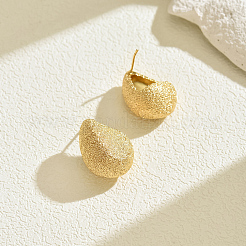 Brass Frosted Teardrop Stud Earrings&nbsp;YQ2405