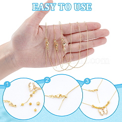 12Pcs 1MM Brass Wheat Chain Adjustable Slider Necklaces&nbsp;NJEW-NB0001-30