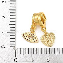 Brass Micro Pave Purple Cubic Zirconia Pendants&nbsp;CU-CBAD306-10G